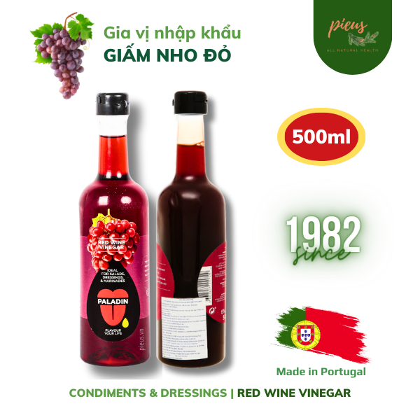 Giấm Nho đỏ | Red Wine Vinegar Paladin 500ml - Dấm hoa quả – Pieus House