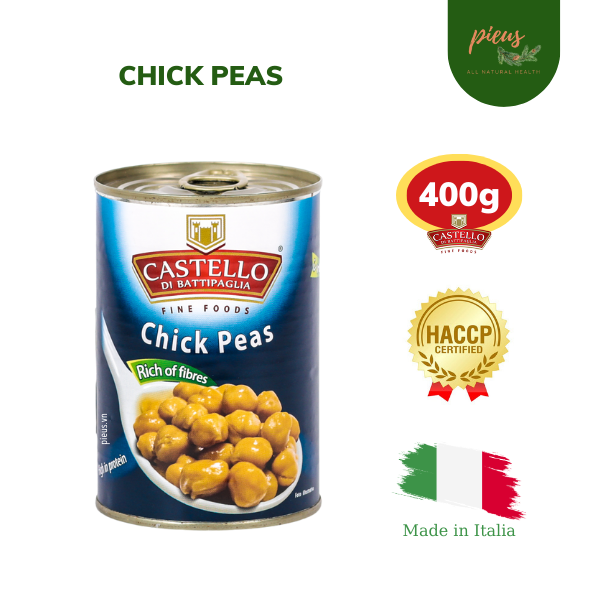 Đậu gà đóng hộp | Chickpeas Naturally Boiled Castello 400 g - Rau củ đóng  hộp giàu dinh dưỡng, tốt cho sức khỏe, tiện lợi nhập khẩu Ý