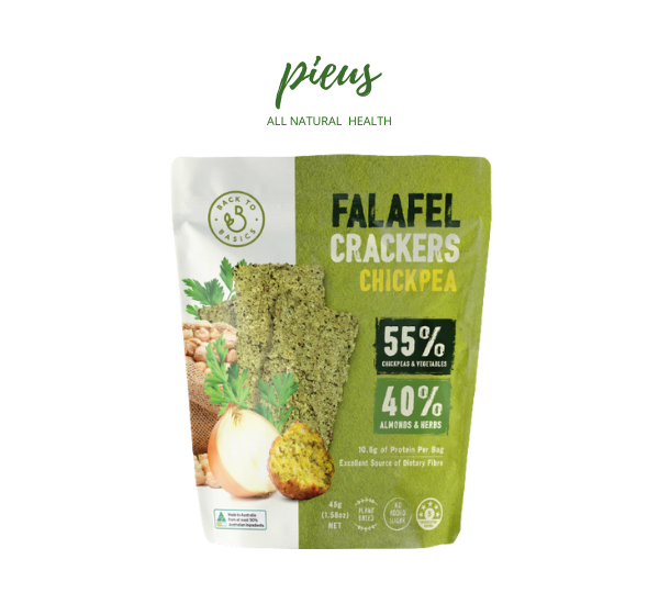 Đậu gà Falafel ép giòn | Veggie Crackers Falafel Chickpeas Back to Basic DJ&A; 45g – Bánh quy thực dưỡng, ăn kiêng, không đường, healthy tốt cho sức khỏe nhập khẩu Úc