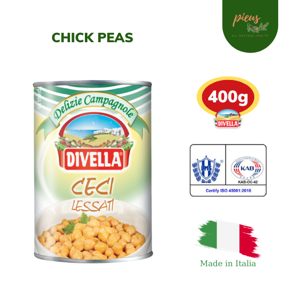 Đậu gà đóng hộp | Chickpeas Divella 400g - Rau củ đóng hộp giàu dinh dưỡng,  tiện lợi nhập khẩu Ý chính hãng phù hợp ăn chay, ăn kiêng
