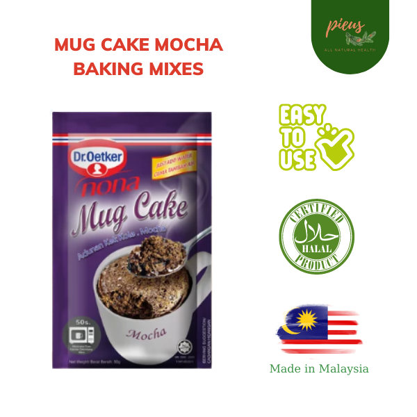 Bột làm bánh Mocha | Mug Cake Mocha Dr.Oetker Nona 50g - Bột làm bánh trộn  sẵn tiện lợi - Thương hiệu Đức | Sản xuất Malaysia