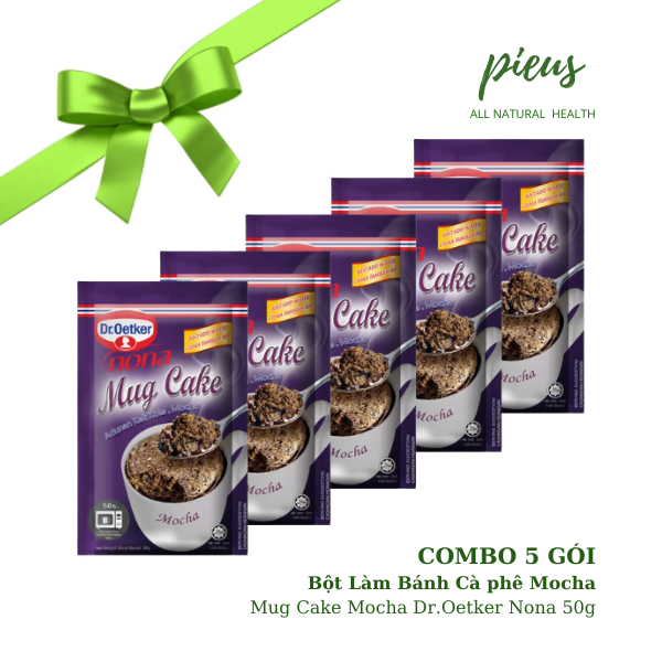 [Combo 5 GÓI] Bột Làm Bánh Mocha | Mug Cake Mocha Dr.Oetker Nona 50g - Bột  làm bánh trộn sẵn tiện lợi - Thương hiệu Đức | Sản xuất Malaysia